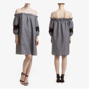 Romeo & Juliet Couture NWT Gingham Off the Shoulder Mini Dress